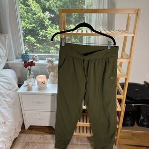 gap green track pants